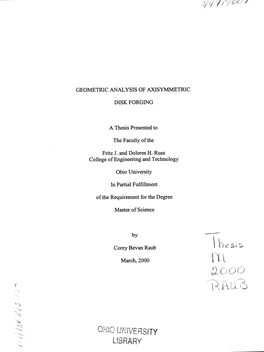 Geometric Analysis of Axisymmetric Disk Forging A