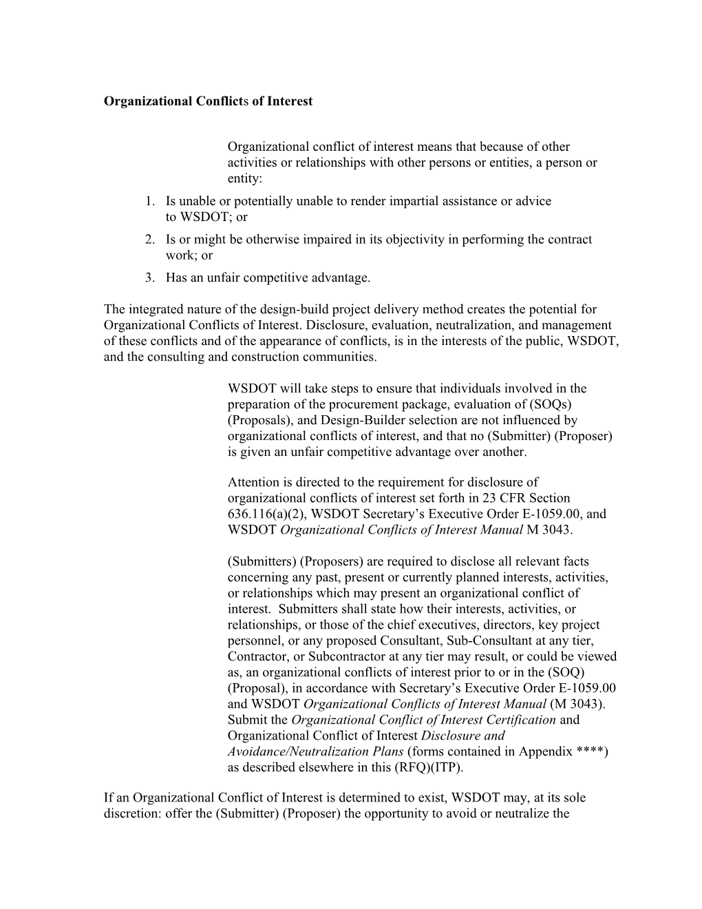 Organizational Conflict of Interest Means That Because of Other Activities Or Relationships