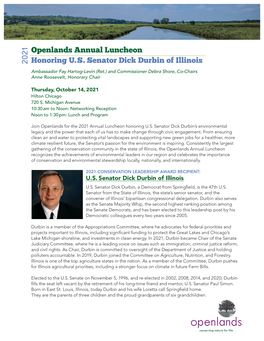 Openlands Annual Luncheon Honoring U.S. Senator Dick Durbin