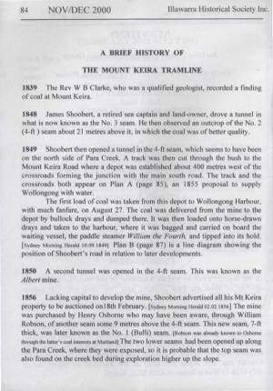A Brief History of the Mount Keira Tramline