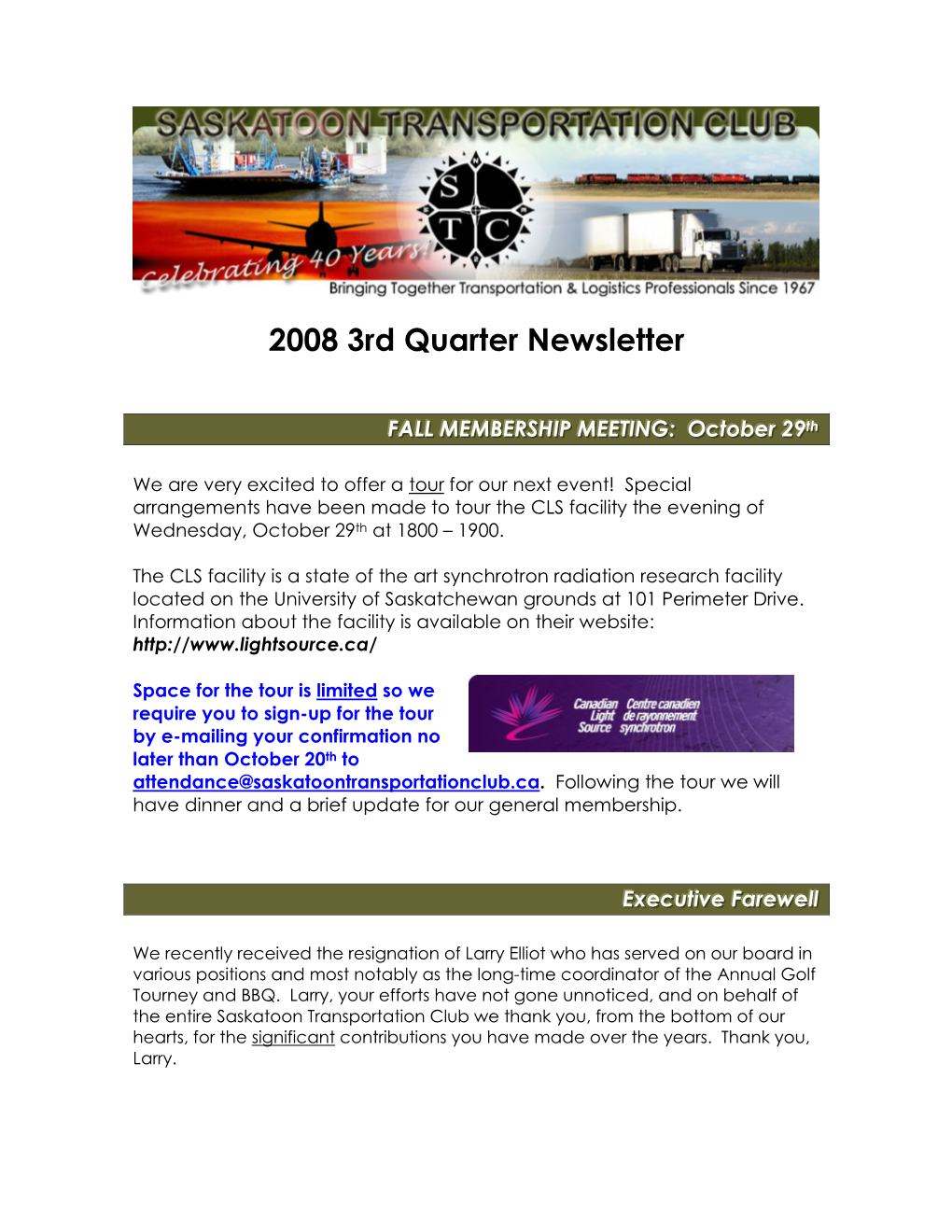 2008 3Rd Quarter Newsletter