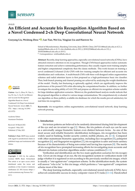 An Efficient and Accurate Iris Recognition Algorithm Based on a Novel Condensed 2-Ch Deep Convolutional Neural Network
