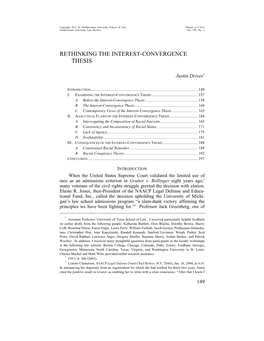 Rethinking the Interest-Convergence Thesis
