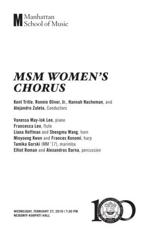 Msm Women's Chorus