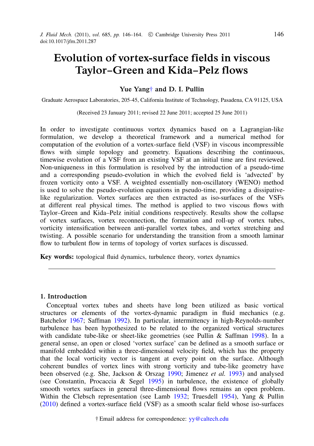 Evolution of Vortex-Surface Fields in Viscous Taylor–Green and Kida