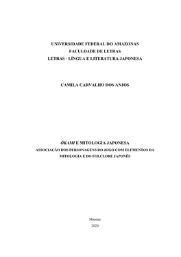 Língua E Literatura Japonesa Camila Carvalho Dos Anjos