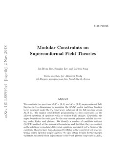 Modular Constraints on Superconformal Field Theories