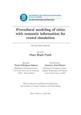 Procedural Modeling of Cities with Semantic Information for Crowd Simulation