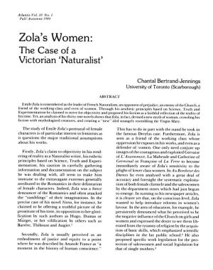 Zola's Women: the Case of a Victorian 'Naturalist'