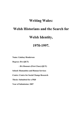 Writing Wales