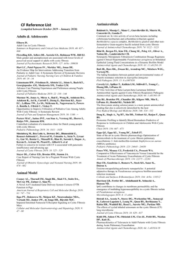 CF Reference List Antimicrobials