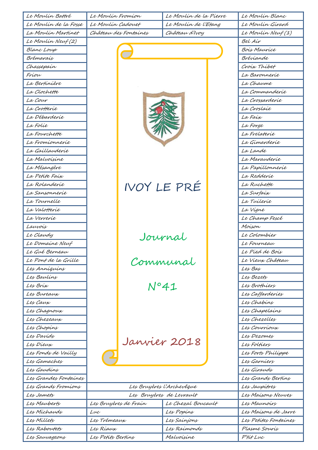 IVOY LE PRÉ Journal Communal N°41 Janvier 2018