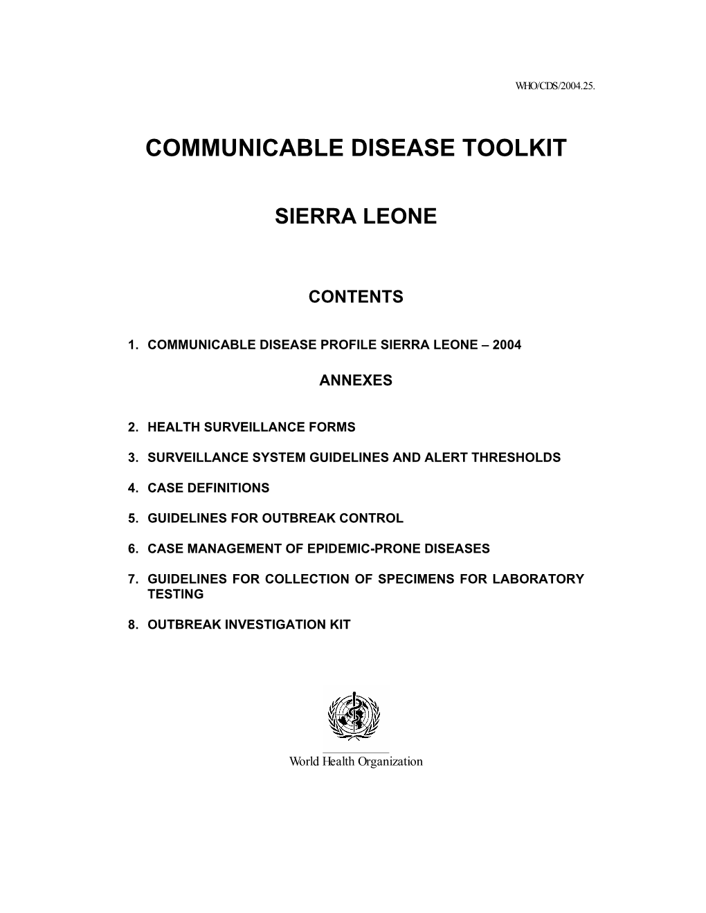 Communicable Disease Toolkit