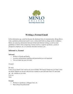Writing a Formal Email