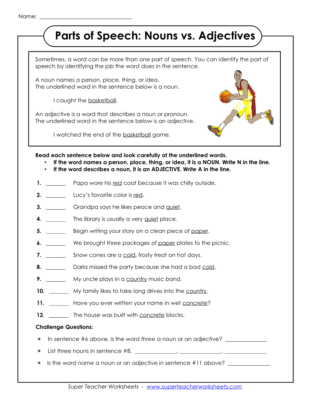 Parts of Speech: Nouns Vs. Adjectives - DocsLib