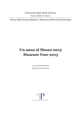 Un Anno Al Museo 2013 / Museum Year 2013, a Cura Di / Edited by Antonio Savini
