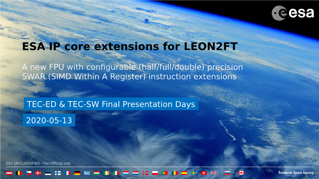 ESA IP Core Extensions for LEON2FT