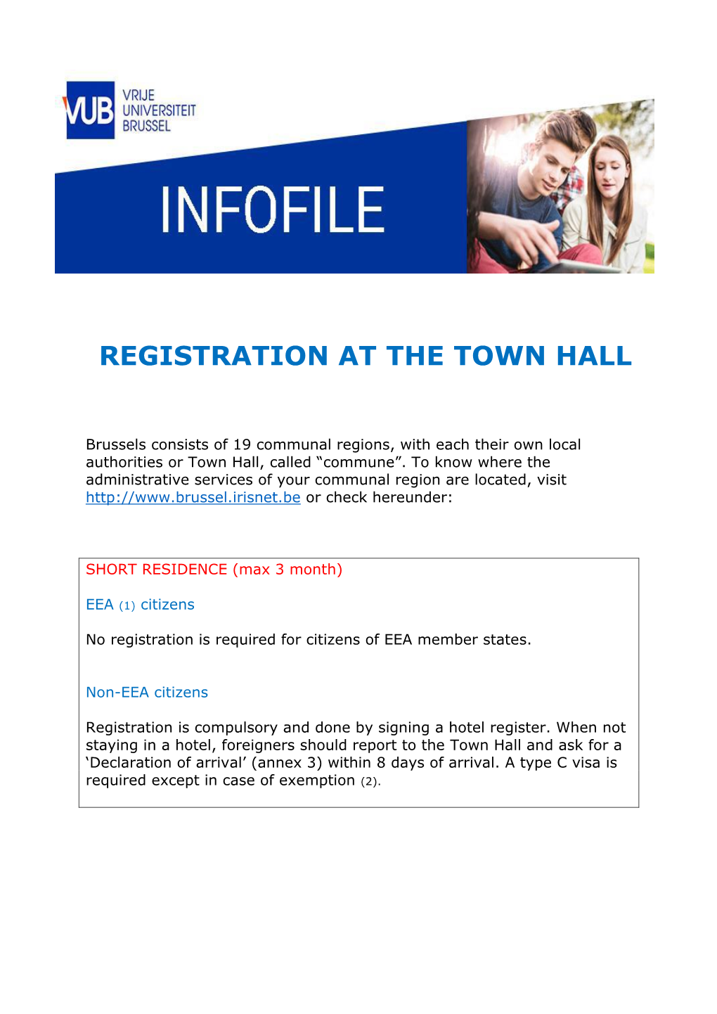 Registration at the Town Hall