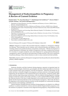 Management of Endocrinopathies in Pregnancy: a Review of Current Evidence