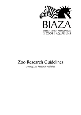 Zoo Research Guidelines Getting Zoo Research Published