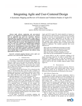 Integrating Agile and User-Centered Design: a Systematic Mapping and Review of Evaluation and Validation Studies of Agile-UX