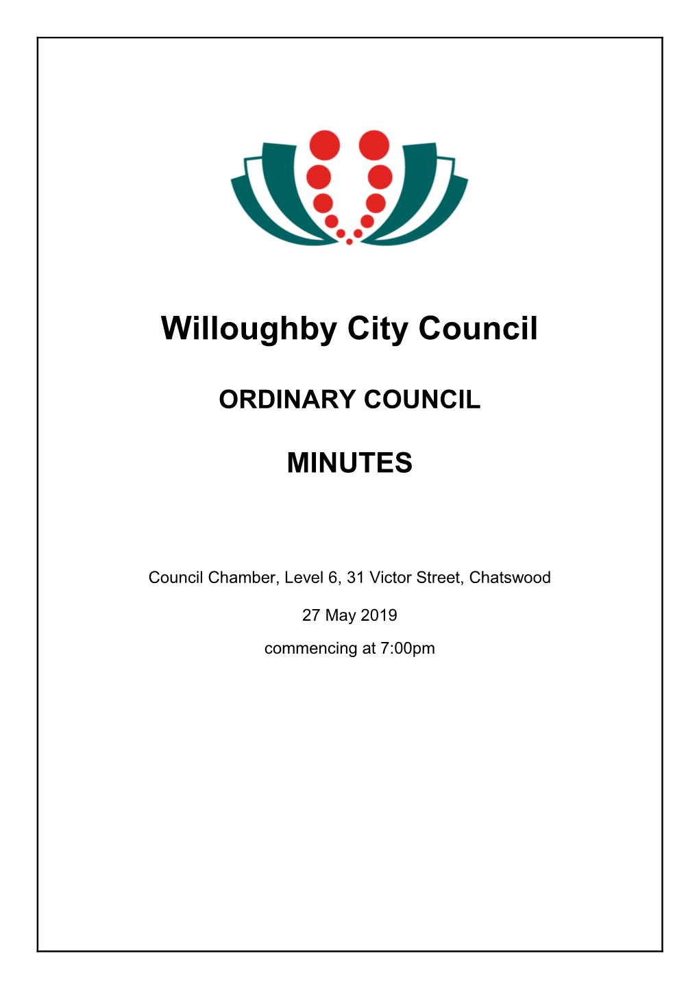 Council Meeting 27 May 2019