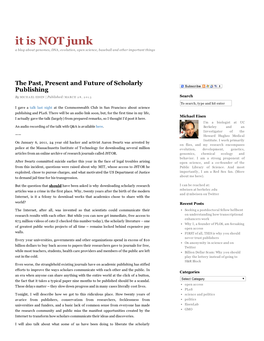It Is NOT Junk a Blog About Genomes, DNA, Evolution, Open Science, Baseball and Other Important Things