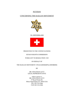 The Raelian Movement Vs Switzerland
