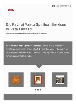 Dr. Raviraj Vastu Spiritual Services Private Limited