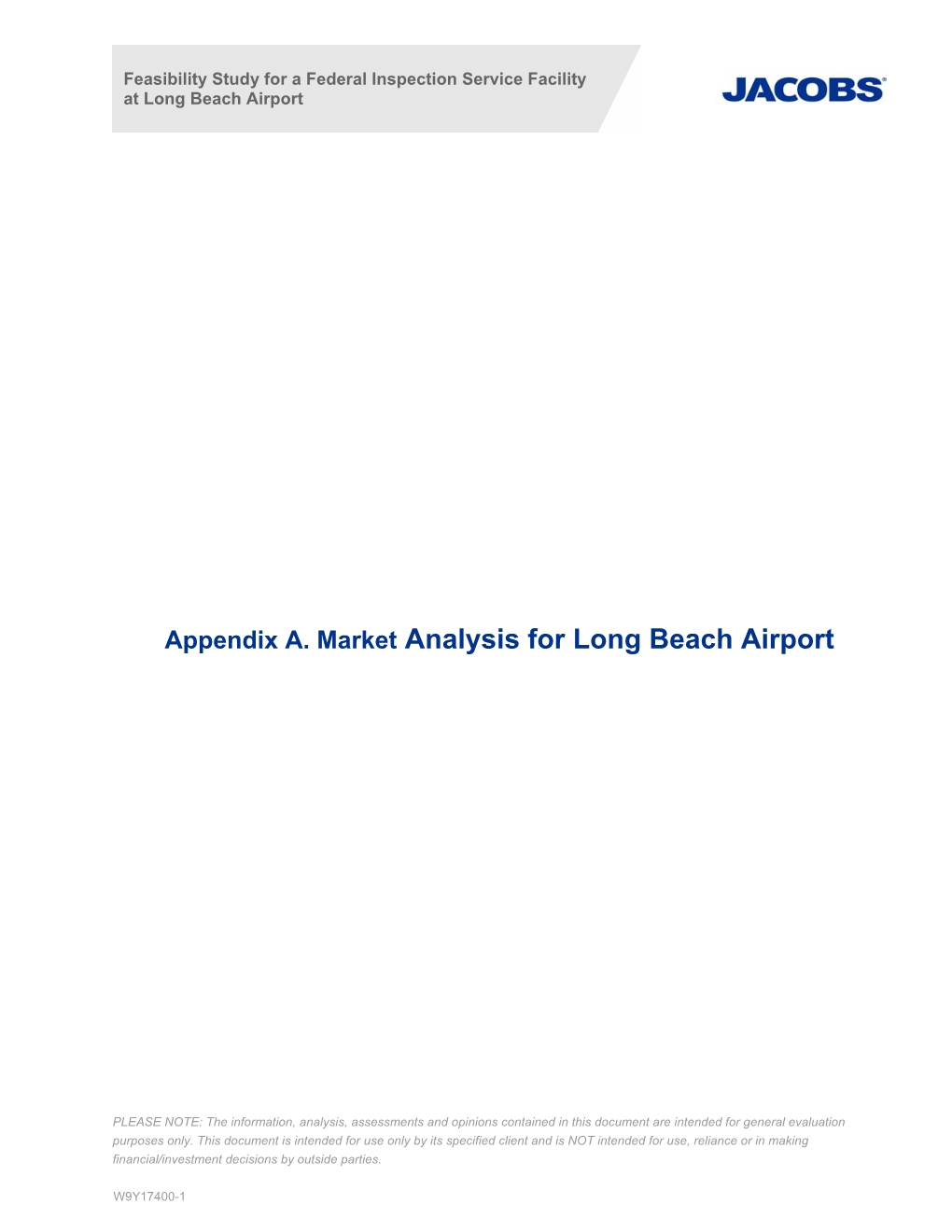 Appendix A. Market Analysis for Long Beach Airport