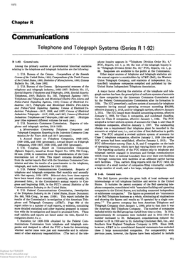 Telephone and Telegraph Systems (Series R 1-92)