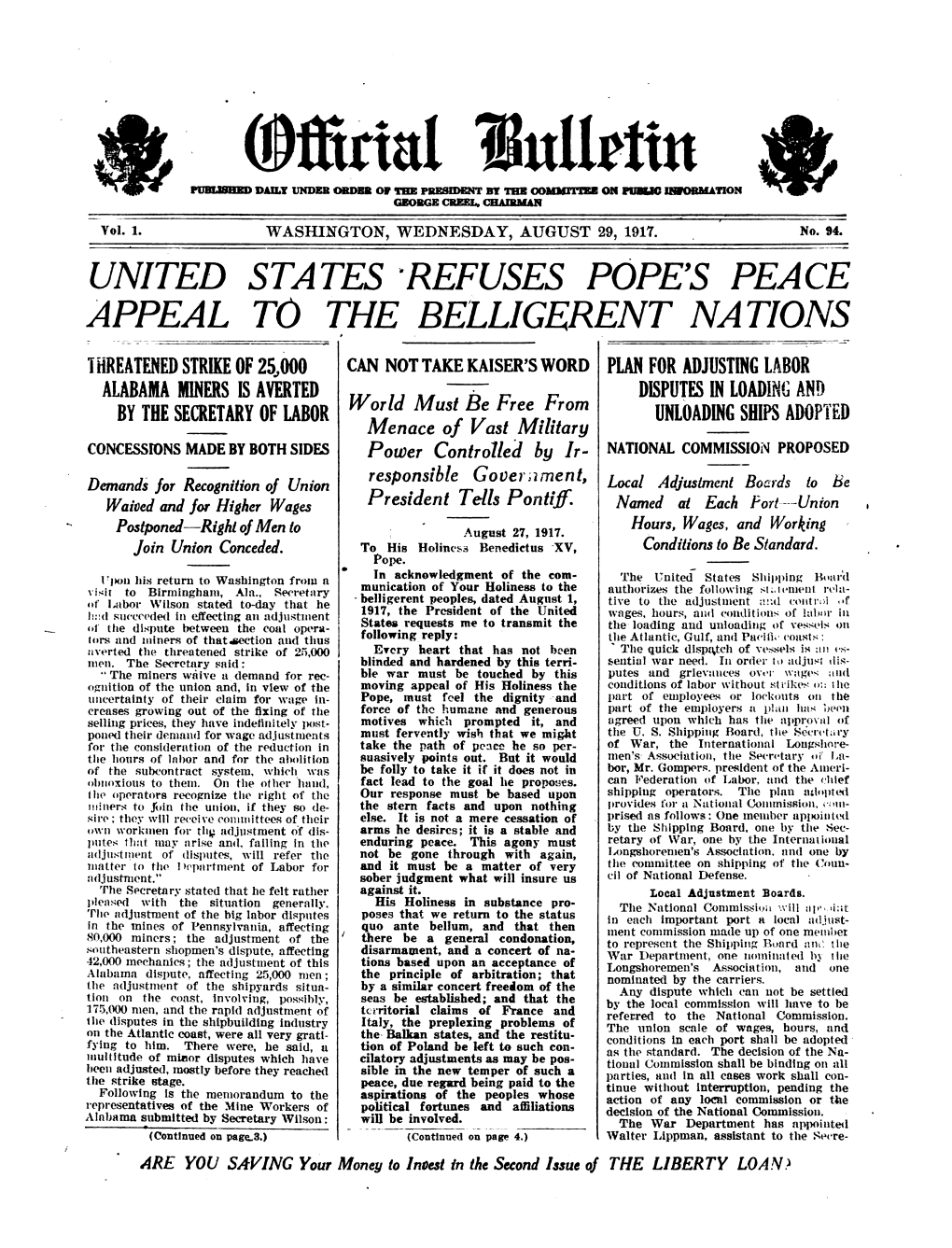 Official U. S. Bulletin