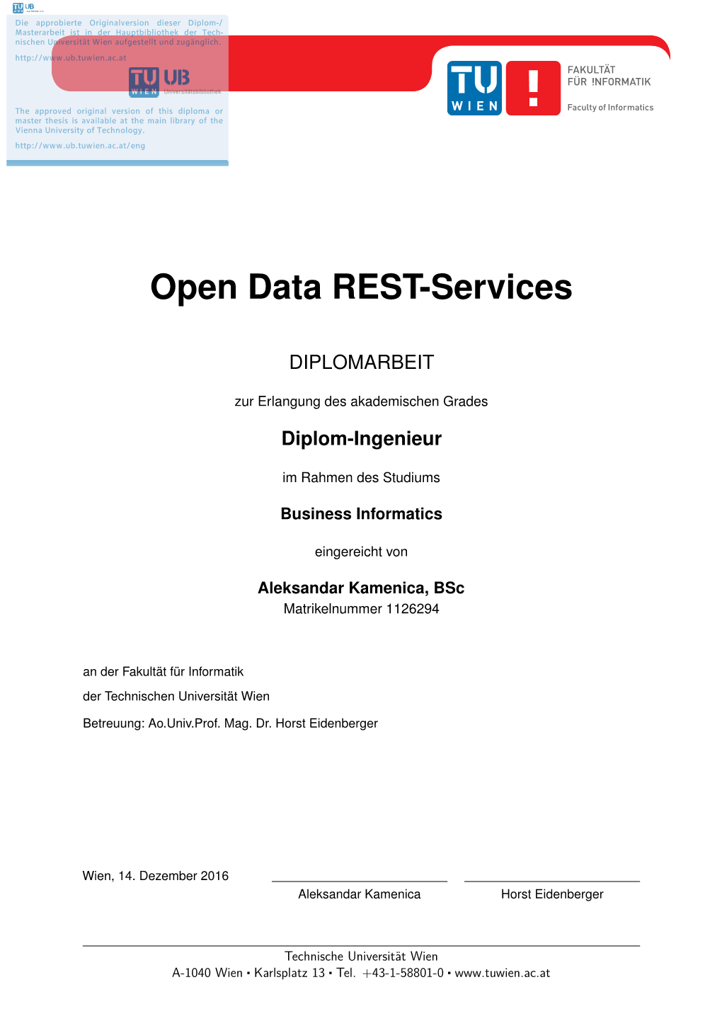 Open Data REST-Services