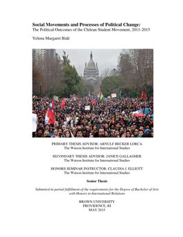 Social Movements and Processes of Political Change: the Political Outcomes of the Chilean Student Movement, 2011-2015