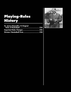 Playing-Rules History—13 Original Rules