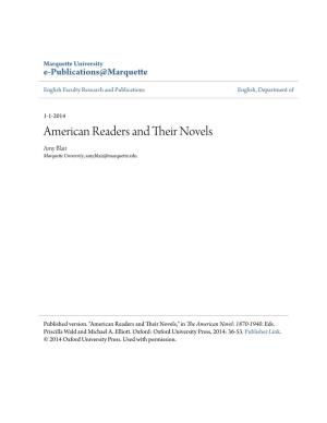 American Readers and Their Novels