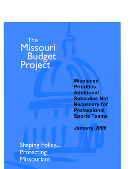 Missouri Budget Project Calls for the Rejection Of