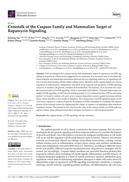 Crosstalk of the Caspase Family and Mammalian Target of Rapamycin Signaling