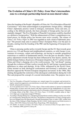 The Evolution of China's EU Policy: from Mao's Intermediate Zone to A