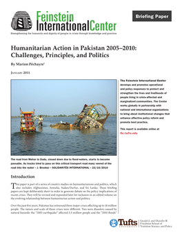 Humanitarian Action in Pakistan 2005–2010: Challenges, Principles, and Politics by Marion Péchayre1