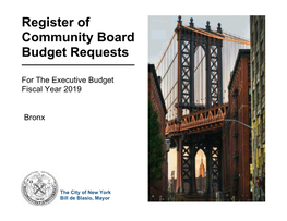 Register of Community Board Budget Requests