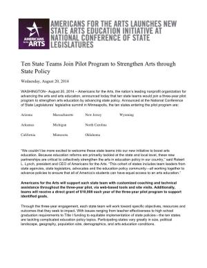 Americans for the Arts Launches New State Arts Education Initiative