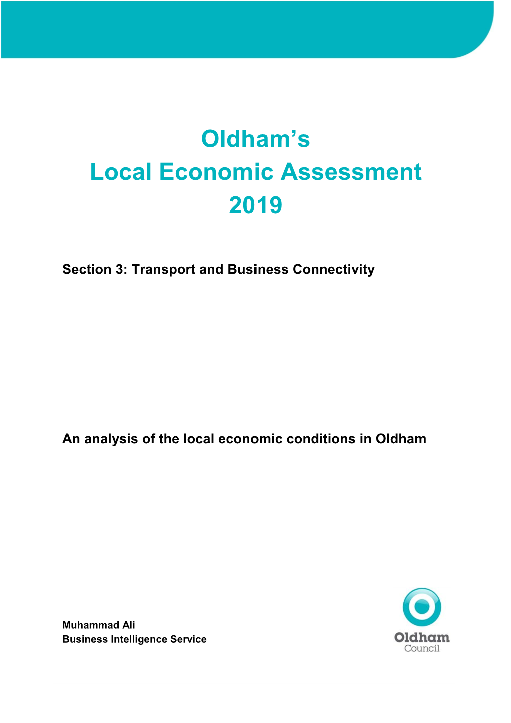 Oldham's Local Economic Assessment 2019