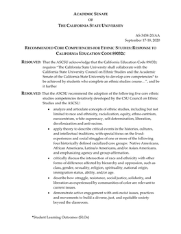 AS-3438-20/AA Recommended Core Competencies for Ethnic Studies