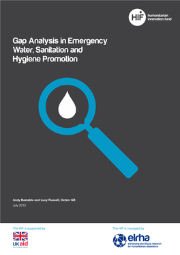Gap Analysis in Emergency Water, Sanitation and Hygiene Promotion