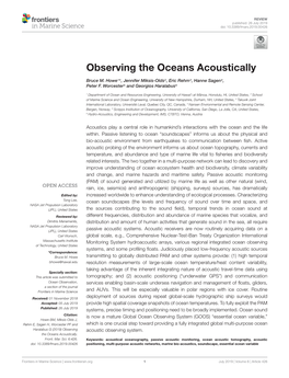 Observing the Oceans Acoustically