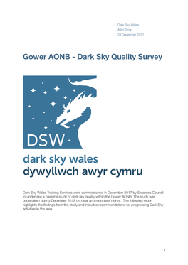 Gower AONB - Dark Sky Quality Survey