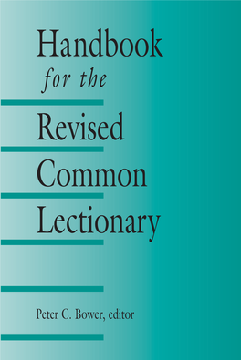 Handbook for the Revised Common Lectionary