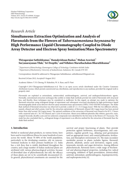 Research Article Simultaneous Extraction Optimization And