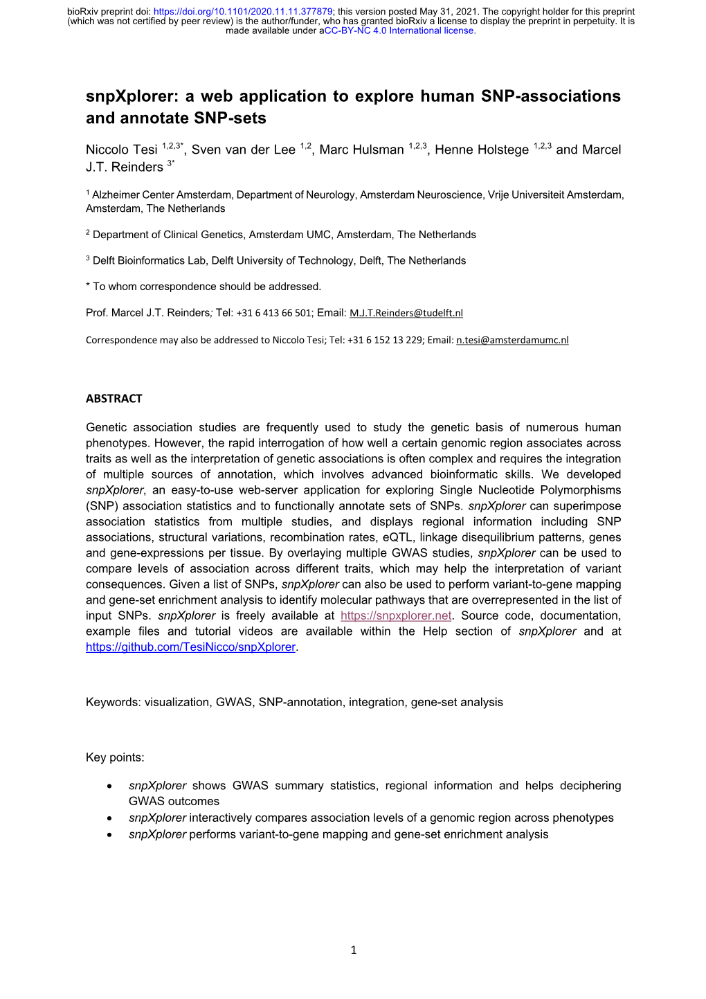 A Web Application to Explore Human SNP-Associations and Annotate SNP-Sets